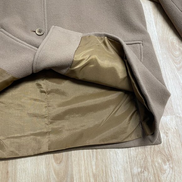 HARVE BENARD COAT PEACOAT BUTTON UP WOMENS SIZE 12 WOOL BLEND LINED CAMEL BROWN - Picture 4 of 9